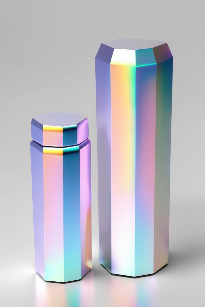 00576-1159574761-_lora_Made Of Iridescent Foil_1_Made Of Iridescent Foil - a gift packaging with hexagonal column shape, the packaging is using i.png